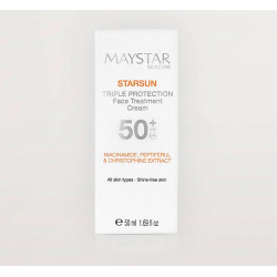 Trigubos apsaugos priežiūros kremas veidui SPF50+ STARSUN TRIPLE PROTECTION Face Treatment Cream Maystar Skincare